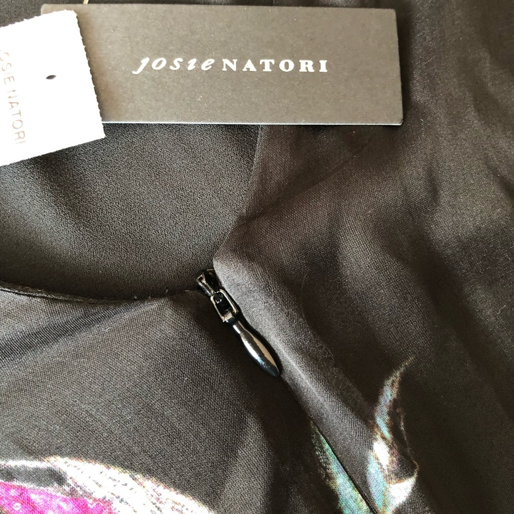 Natori Embroidered Floral-Print Silk Caftan Dress, - Picture 5 of 8